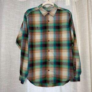 Patagonia Long Sleeve Organic Pima Cotton Shirt Plaid Button Pockets Men's Small
